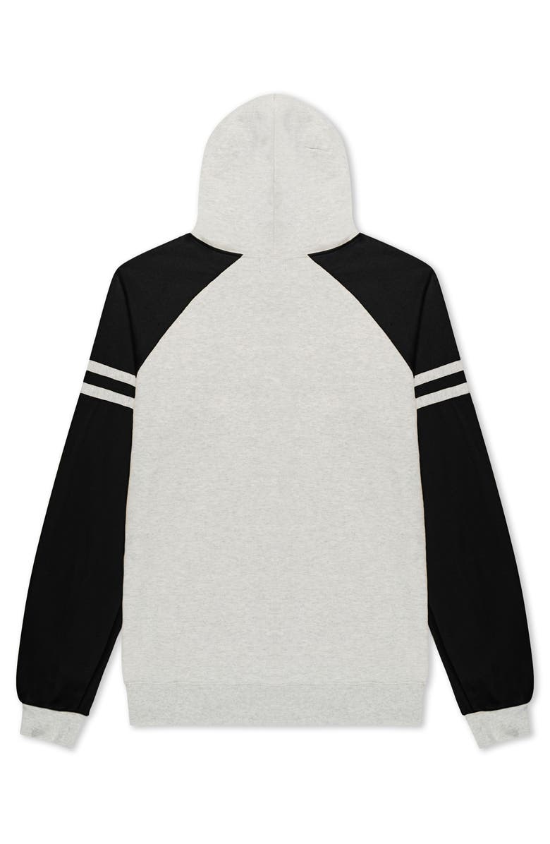 Dalix Mens Ghost Varsity Midweight Hooded Sweatshirt, Alternate, color, Oatmeal Indigo