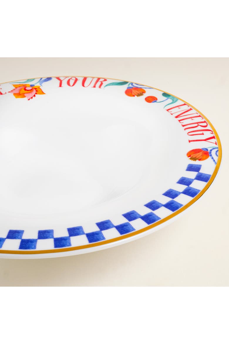 Lublin Energy Rimmed Porcelain Pasta Artisan Ceramic, Alternate, color, White