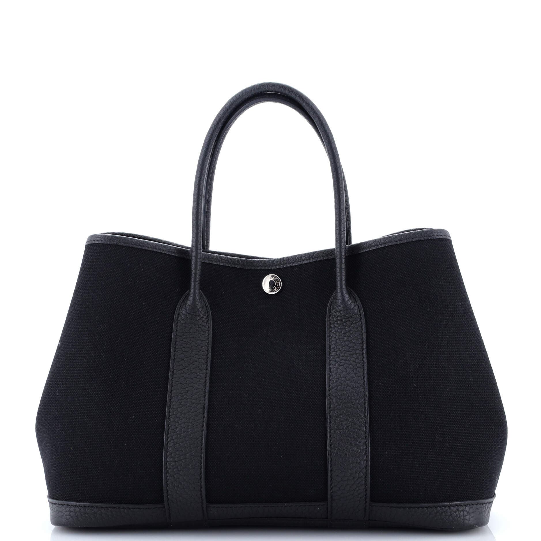 Pre-Owned Hermes Garden Party Tote Toile and Leather 30, Main, color, 