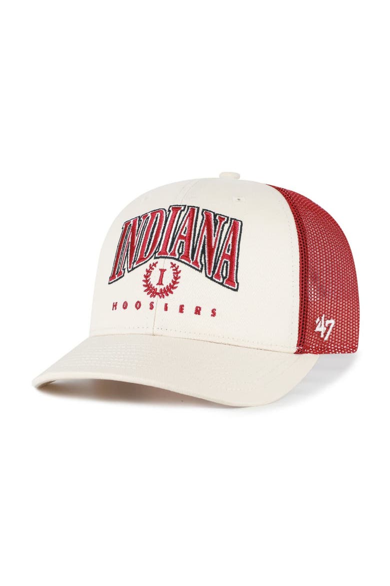 Men's '47  Natural Indiana Hoosiers Drawbridge Trucker Adjustable Hat, Main, color, Natural