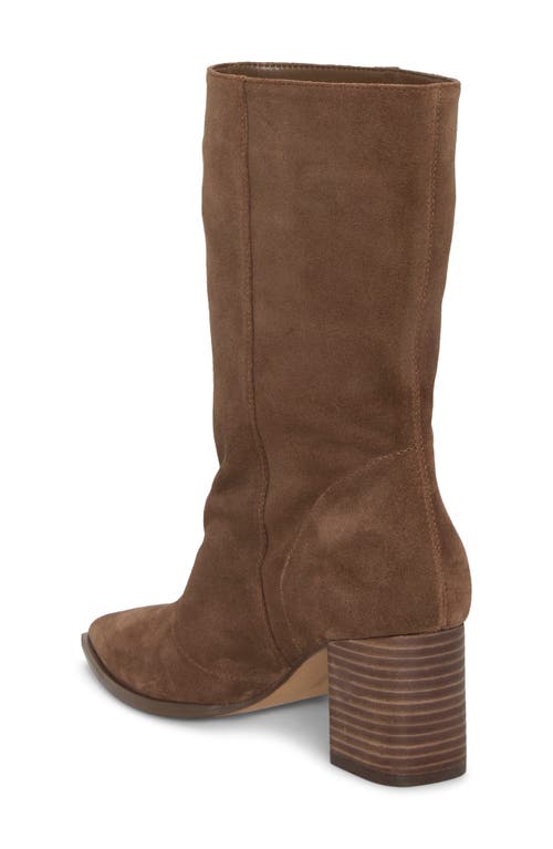 Vince Camuto Lorrys Whipstitch Block Heel Boot In Brown