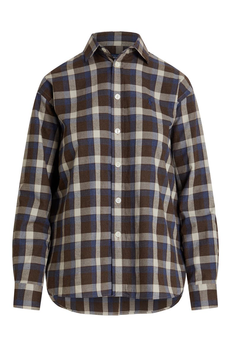Plaid Relaxed Fit Cotton Twill Shirt, Alternate, color, 2072 BR BL