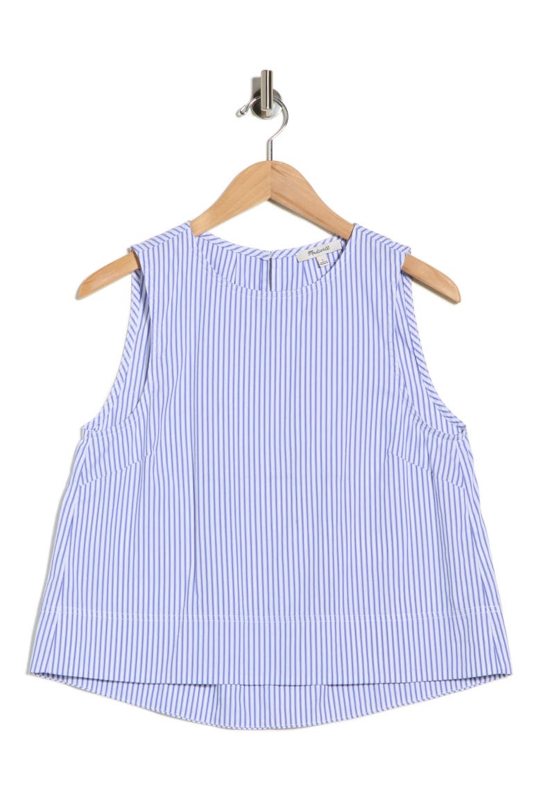 Suki Sleeveless Cotton Top, Alternate, color, BLUE AND WHITE STRIPE