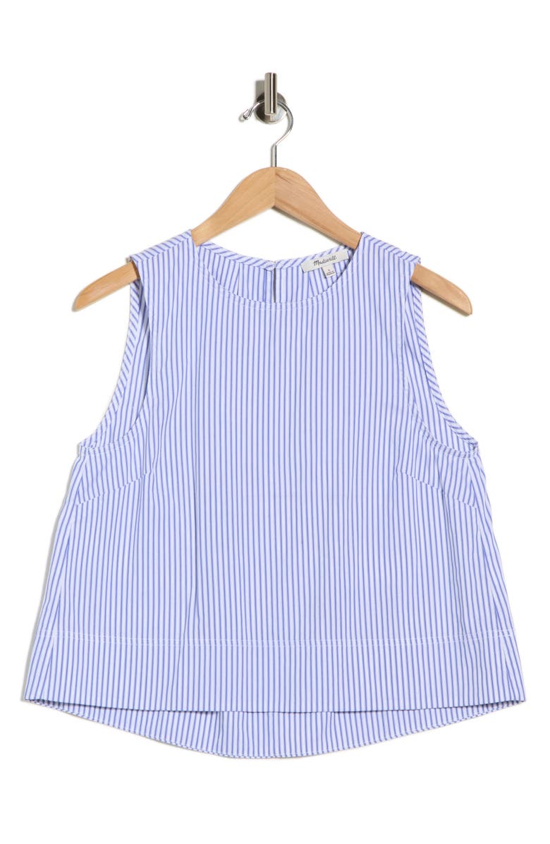 Madewell Suki Sleeveless Cotton Top, Alternate, color, Blue And White Stripe