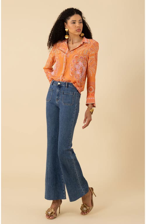Hale Bob Lara Silk Top In Orange
