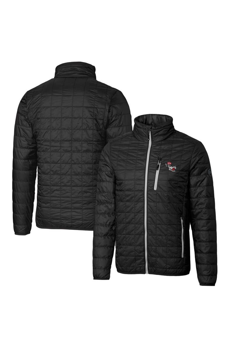 Cutter & Buck Men's Cutter & Buck Black NC State Wolfpack Team Logo Big & Tall Rainier PrimaLoft Eco Insulated Full-Zip Puffer Jacket, Main, color,