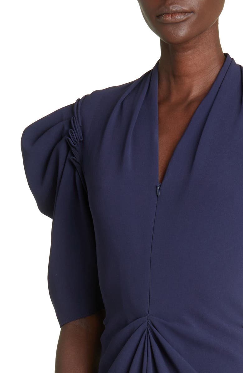 Proenza Schouler Deep V-Neck Crepe Midi Dress, Alternate, color, 