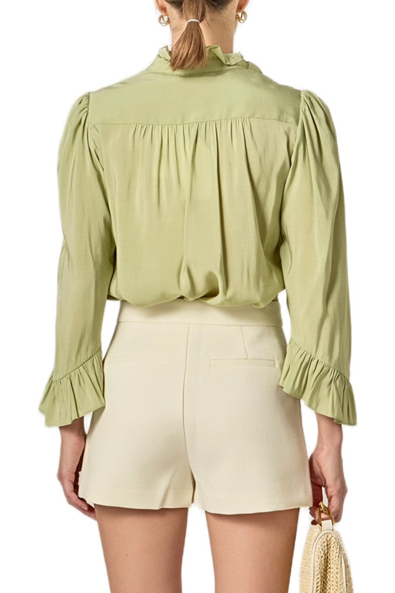 Ruffle Top, Alternate, color, SAGE