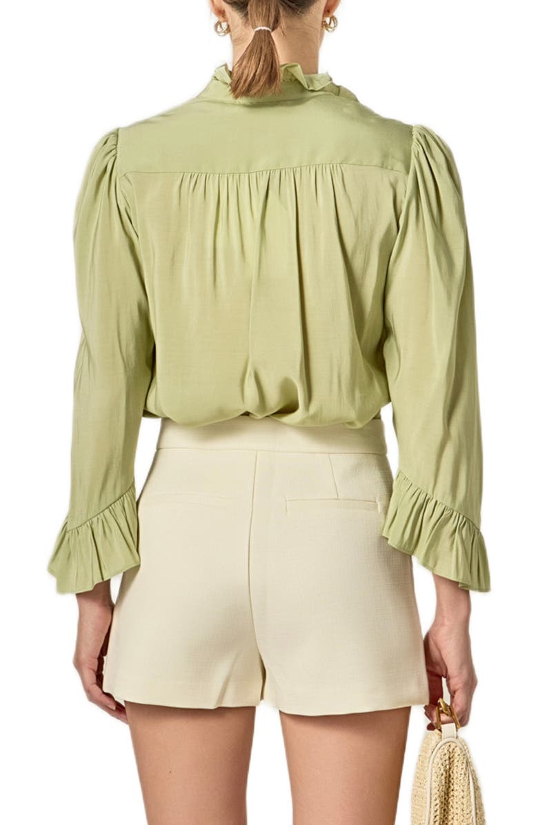 English Factory Ruffle Top, Alternate, color, Sage