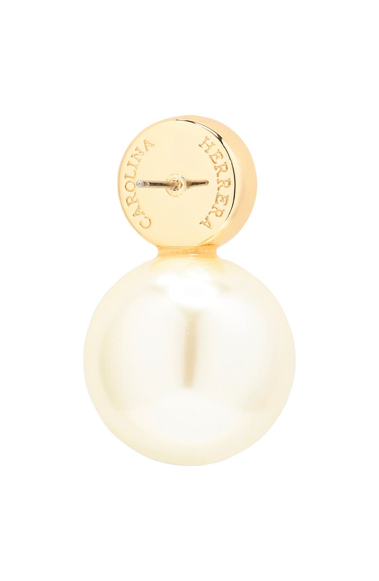 Carolina Herrera Crystal & Faux Pearl Earrings, Alternate, color, Pearl/Gold