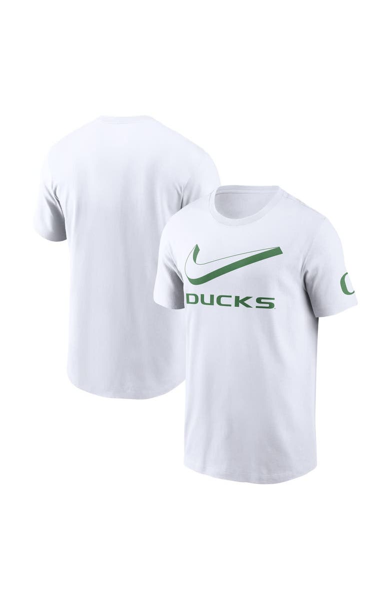 Nike Men's Nike White Oregon Ducks Primetime 2-Hit Swoosh T-Shirt, Main, color, White