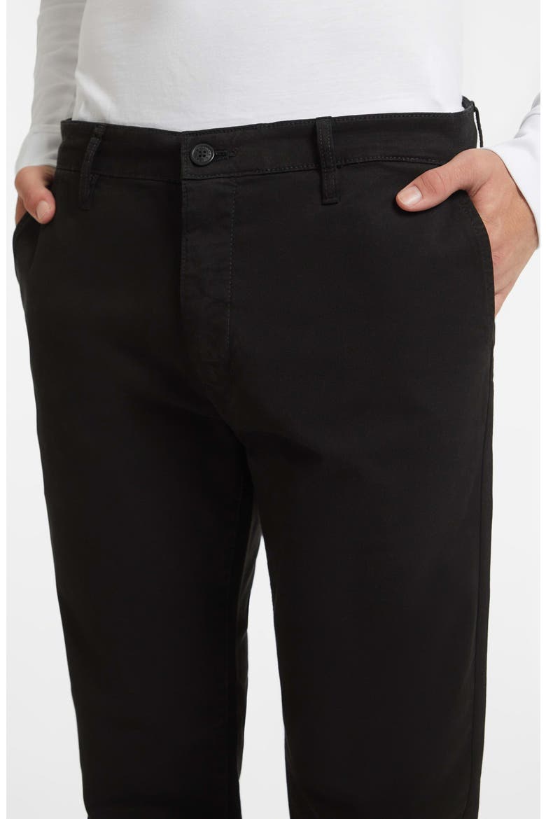 GJ Slim Straight Leg Cotton Twill Chinos, Alternate, color, JBLACK-BLACK