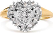 Haus of Brilliance 10K Yellow Gold 1/4 Cttw Diamond Heart Shape Ballerina Ring