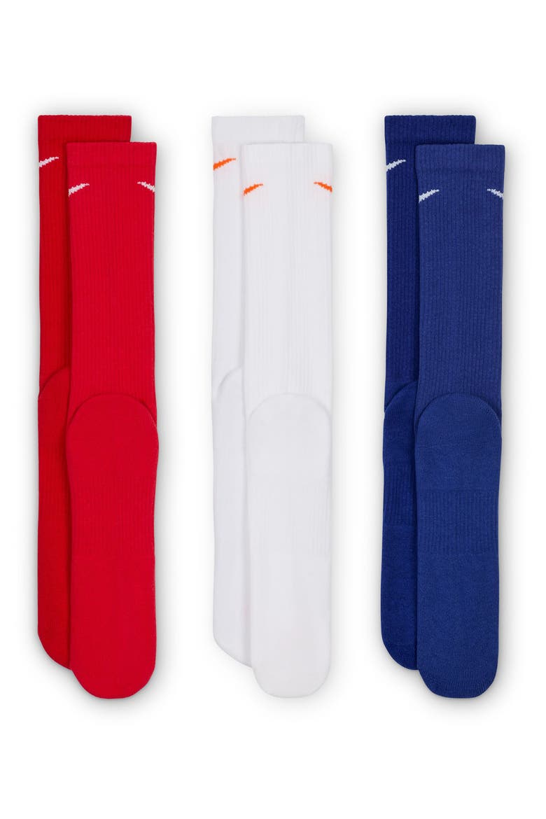 Assorted 3-Pack Everyday Plus Cushion Crew Training Socks, Alternate, color, 996 MLTCLR