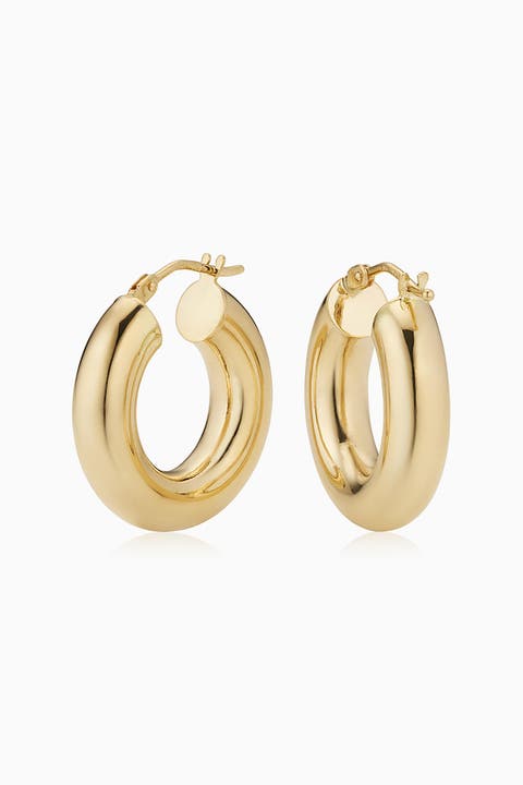14K Gold Everything Bold Midi Hoops