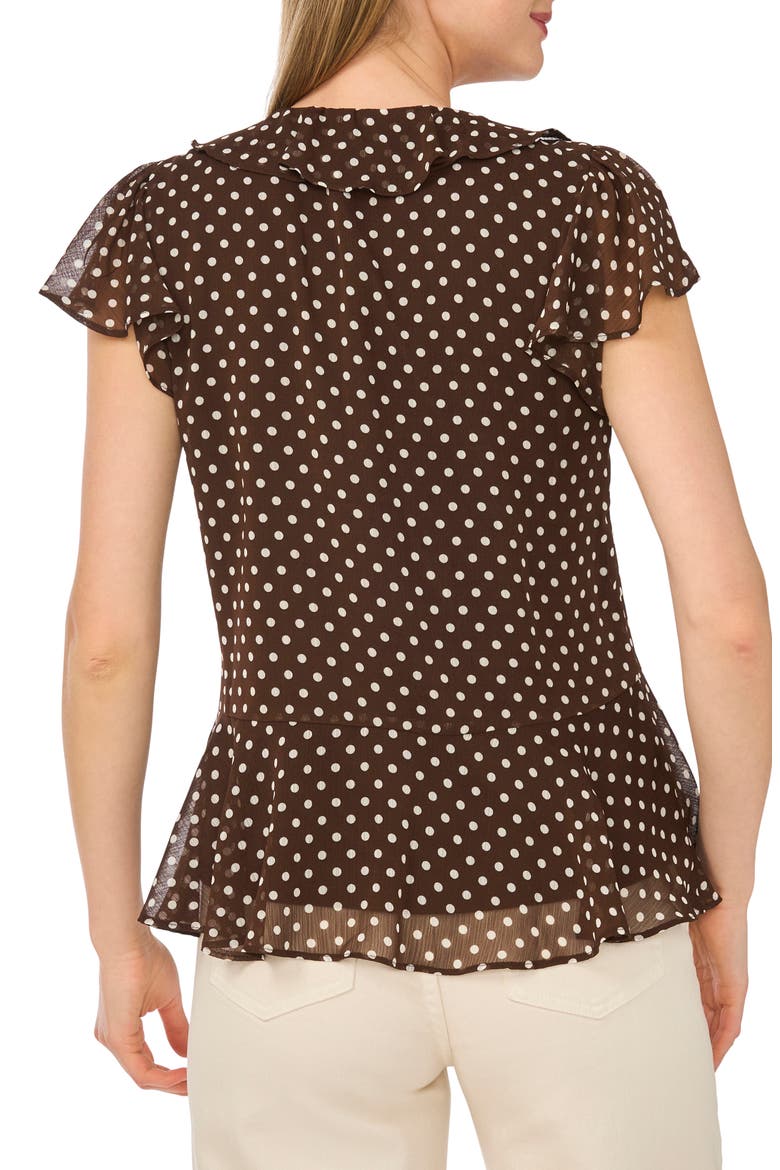 Ruffle Flutter Sleeve Top, Alternate, color, CHICORY COFFEE