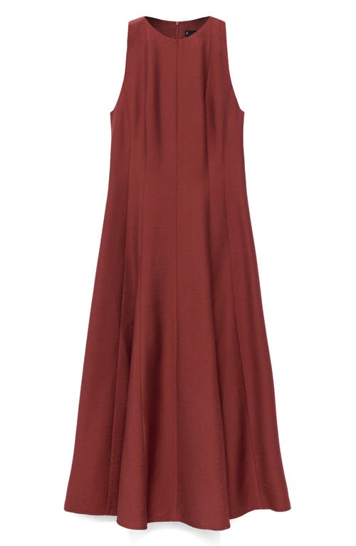 Mango Sleeveless Flared Maxi Dress In Brown