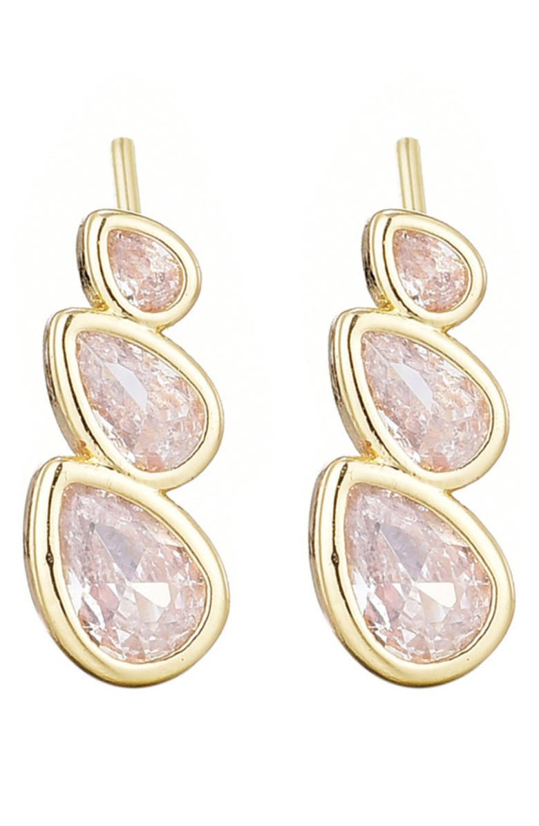 Adornia Crystal Climber Threader Earrings, Alternate, color, Gold