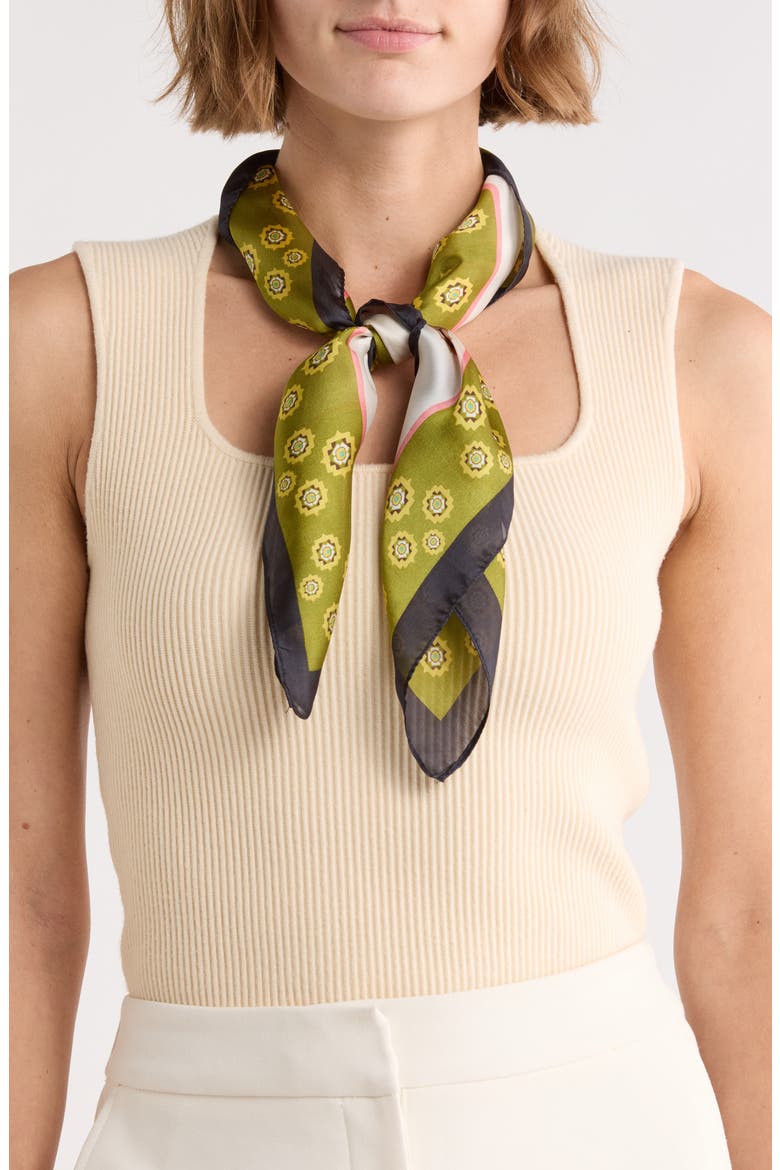Foulard Square Scarf, Main, color, OLIVE