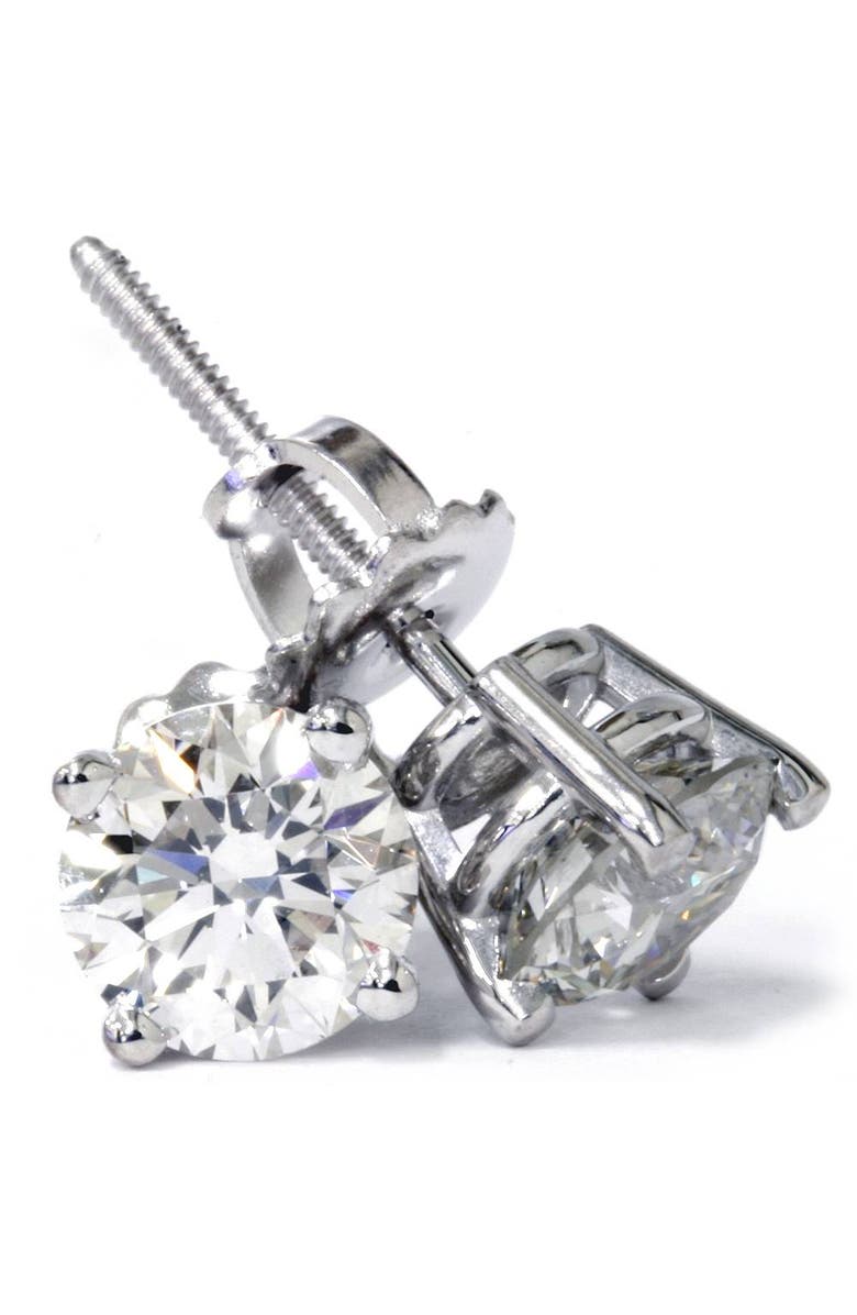Bliss Diamond 3 Cttw Diamond Studs With Screw Backs 14k Gold Lab Grown, Alternate, color, 14K White Gold