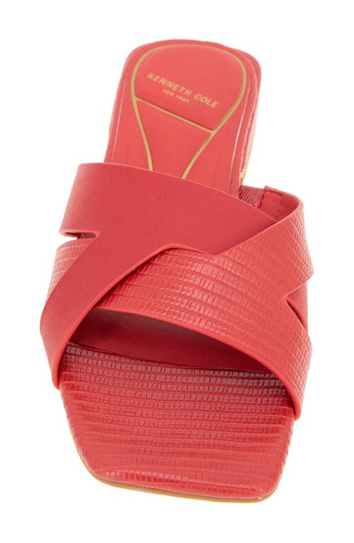 Kenneth Cole Issa Embossed Lizard Sandal In Red Lizard