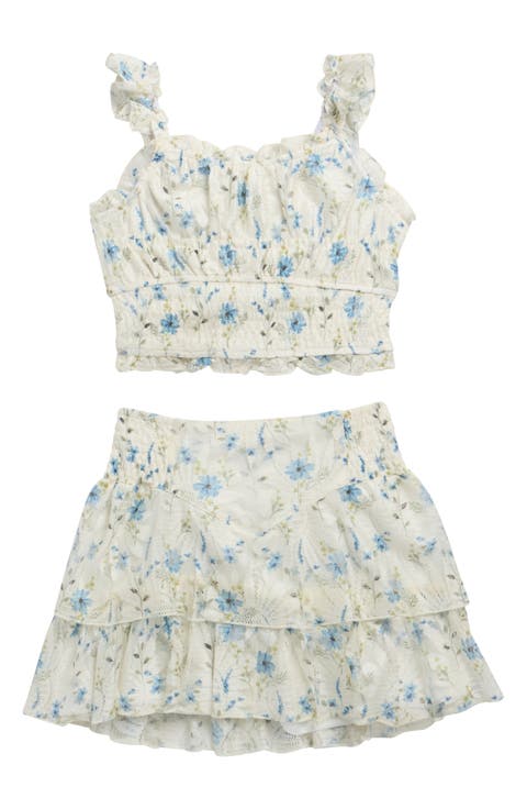 Kids' Lace Print Top & Skirt Set (Big Kid)