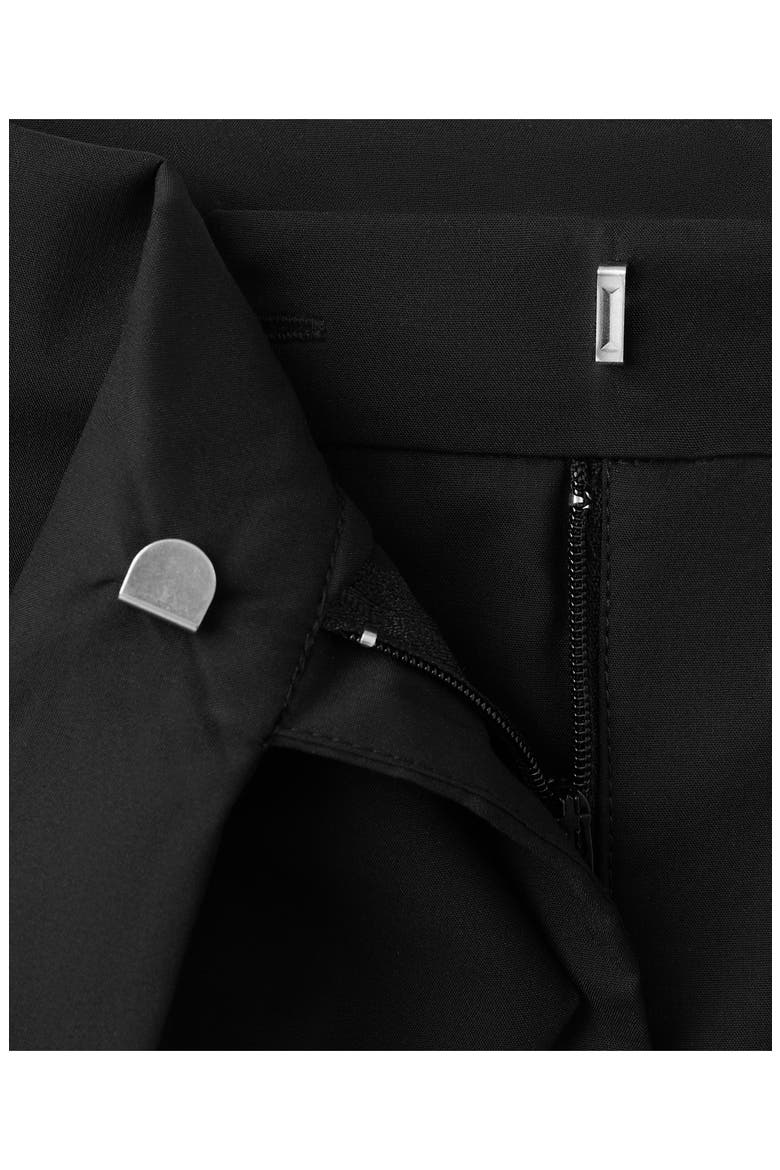 Bow Straight Leg Trousers, Alternate, color, BLACK
