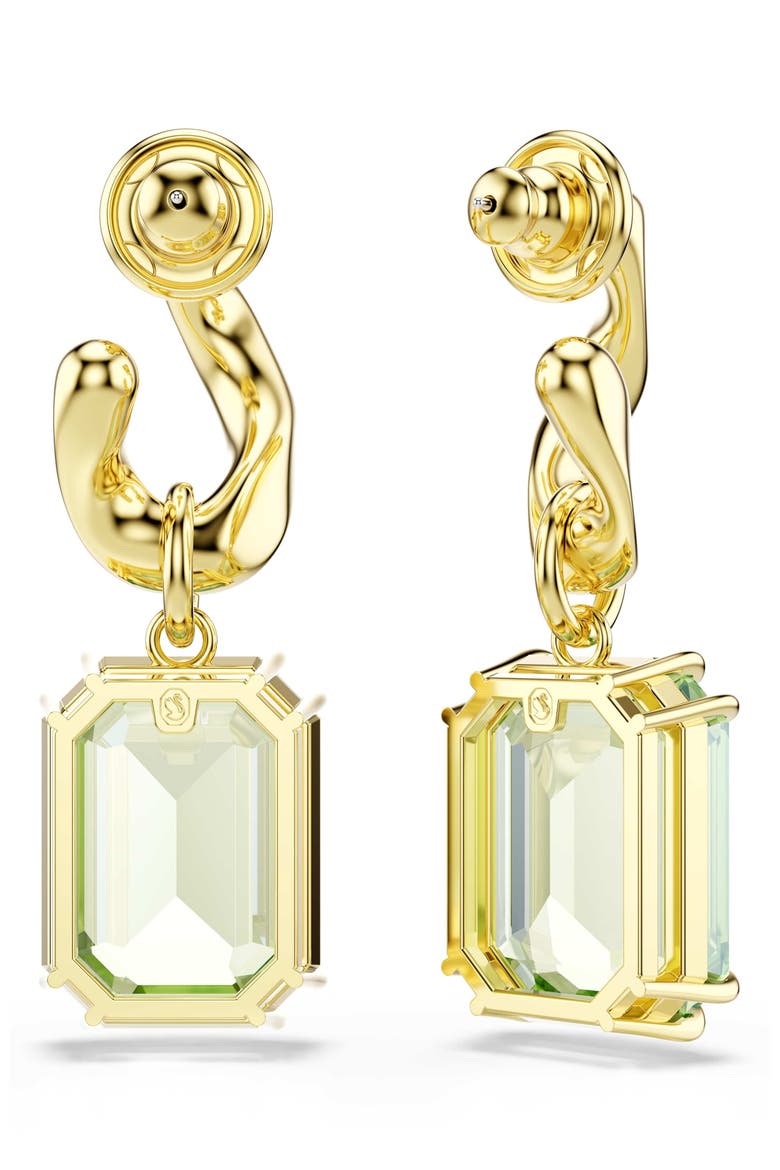 Millenia Crystal Drop Earrings, Alternate, color, GREEN WITH GOLD