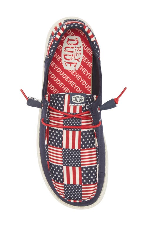 Hey Dude Wendy Funk Americana Slip-on Moc Toe Shoe In Bandana Americana