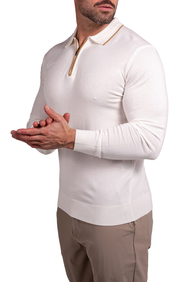Knitted Passion Quarter Zip Sweater, Alternate, color, WHITE