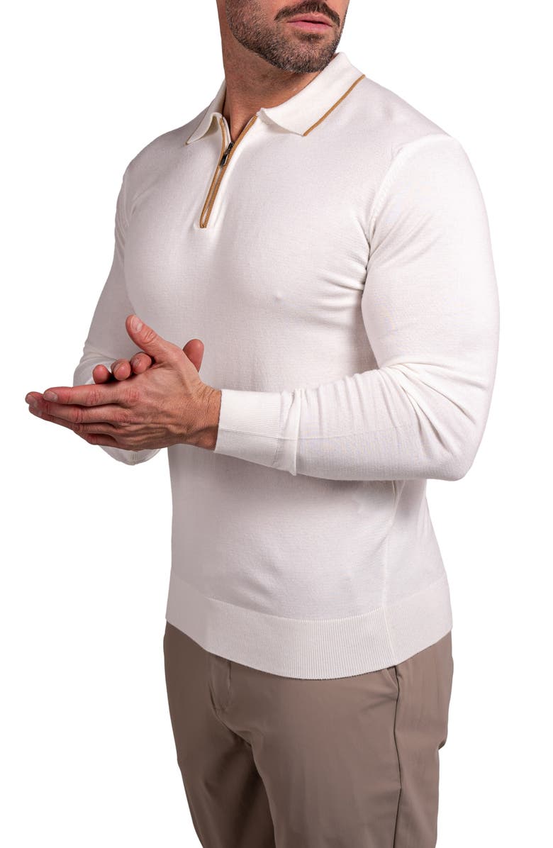 Maceoo Knitted Passion Quarter Zip Sweater, Alternate, color, White