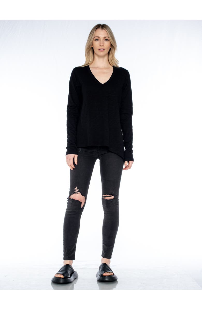 WILT Clothing Sexy Deep V Double Slant Hem Tee, Alternate, color, Clover