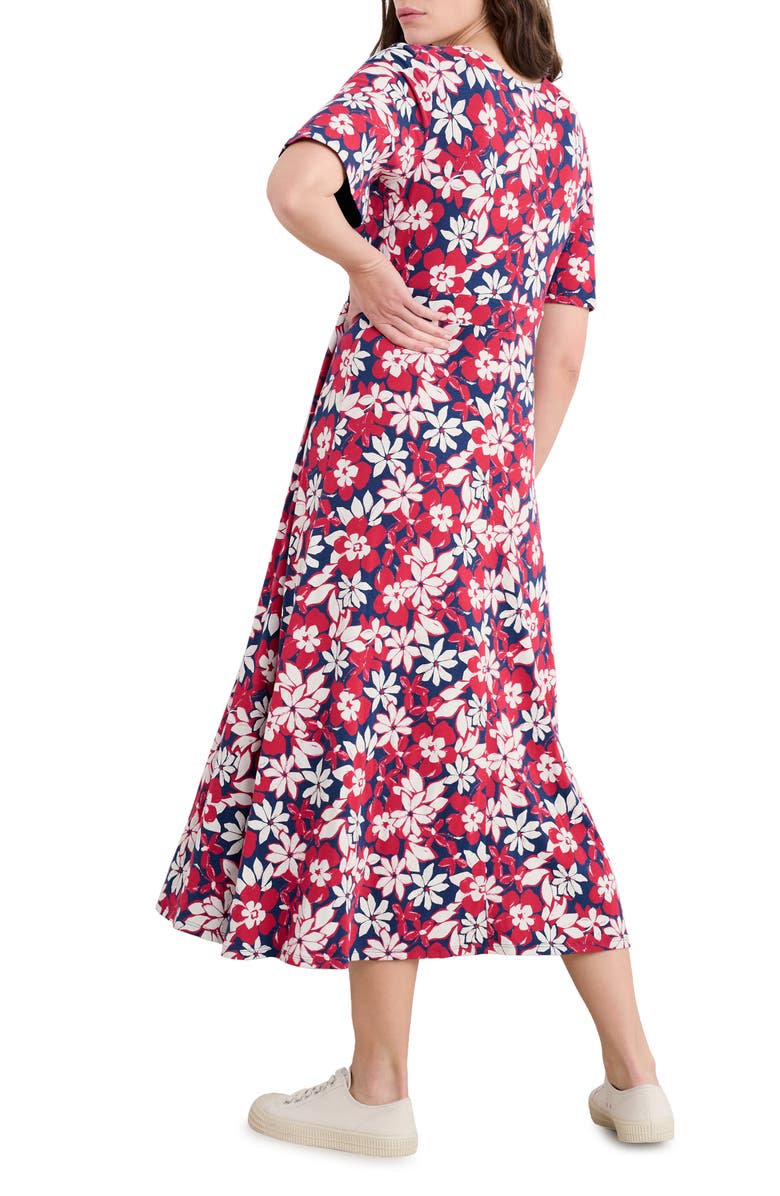 Seasalt Cornwall Chateaux Floral Print Organic Cotton Midi Dress, Alternate, color, Seashore Floral Yacht