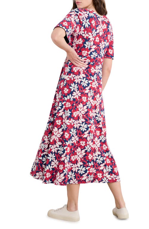 Seasalt Cornwall Chateaux Floral Print Organic Cotton Midi Dress In Seashore Floral Yacht