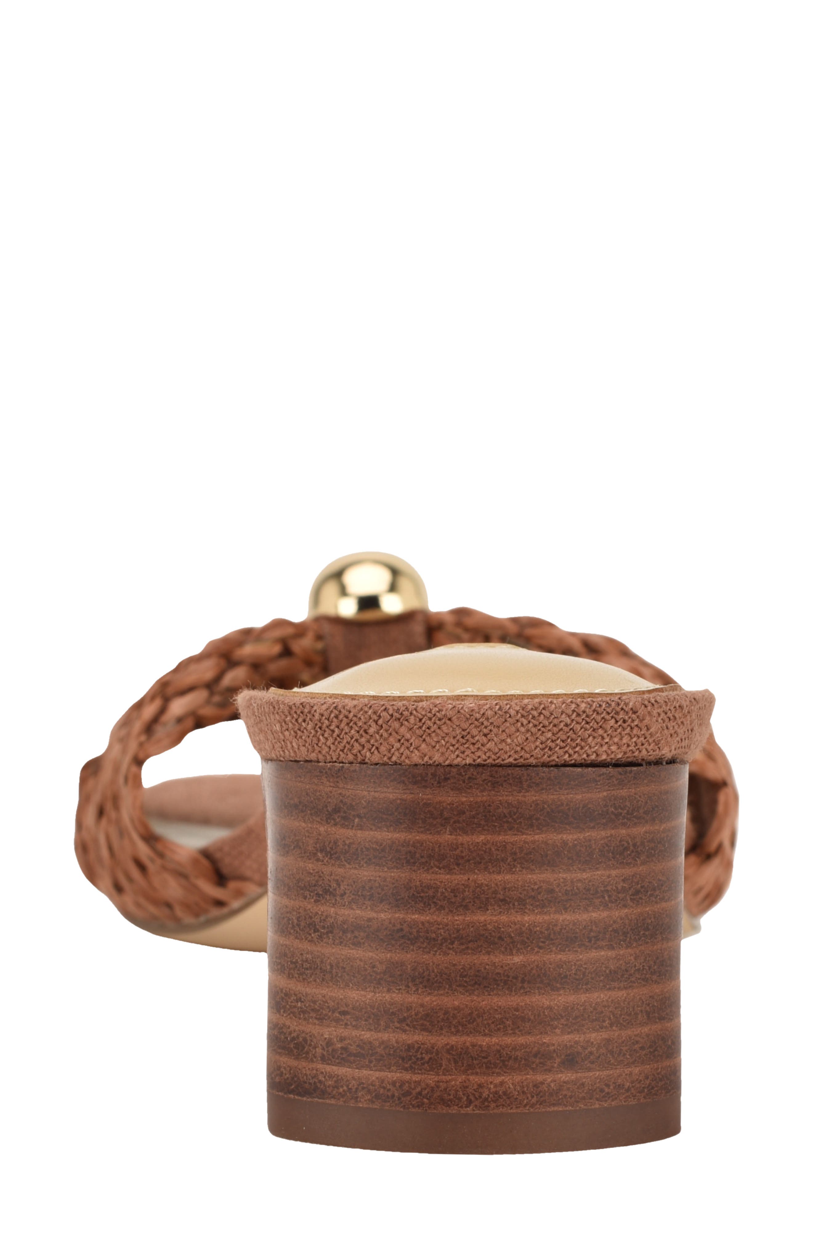 Nine West Gerry Block Heel Sandal, Alternate, color, Medium Brown