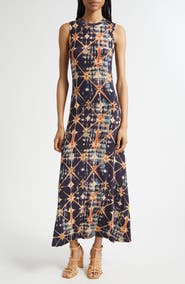 Ulla Johnson Orla Mixed Print Sleeveless Knit Dress