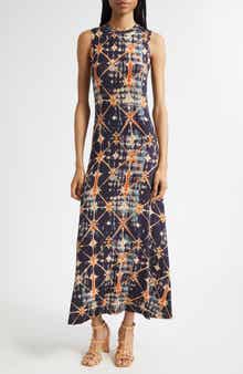 Ulla Johnson Orla Mixed Print Sleeveless Knit Dress