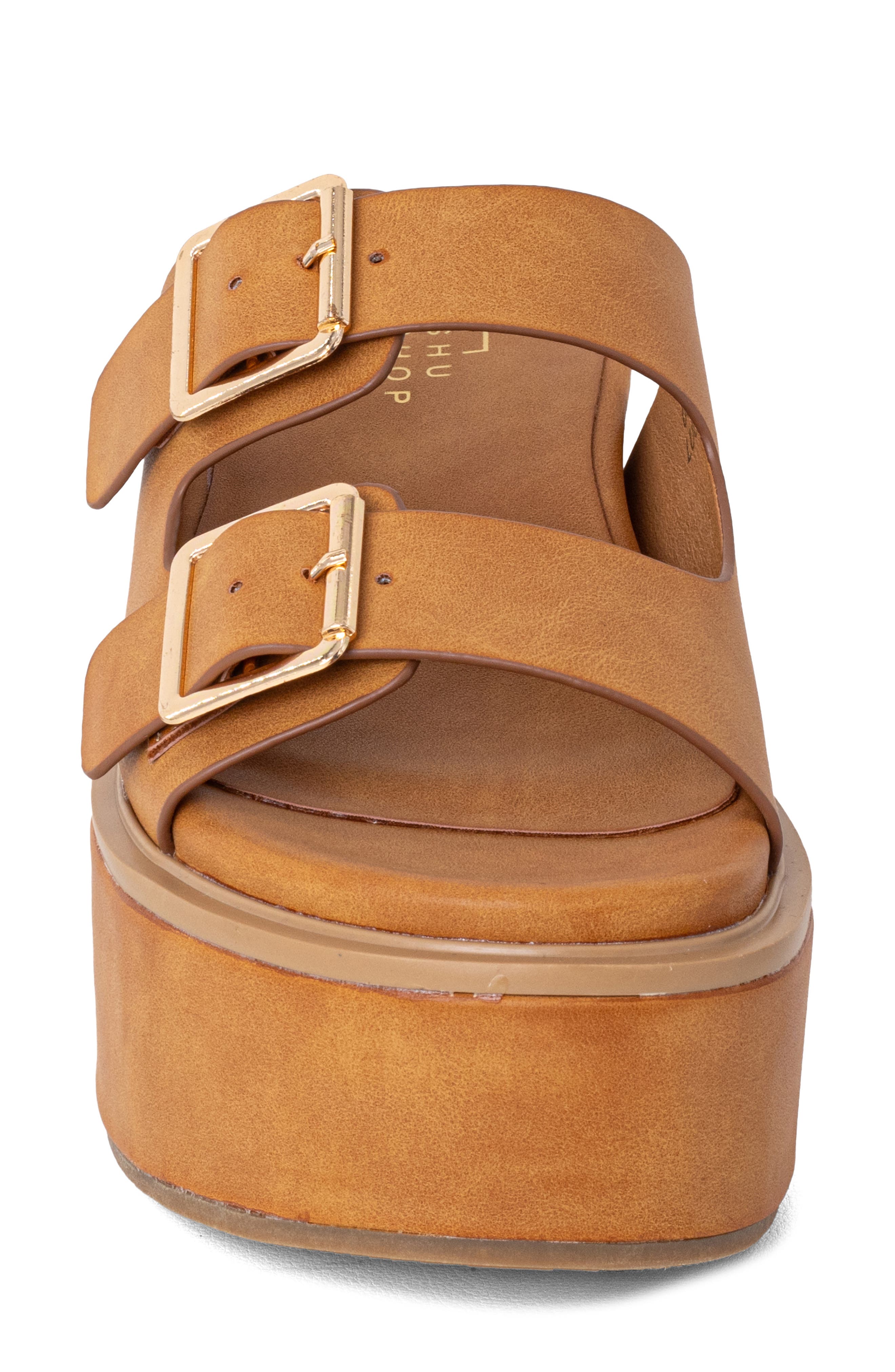 Lucinda Platform Slide Sandal, Alternate, color, CAMEL