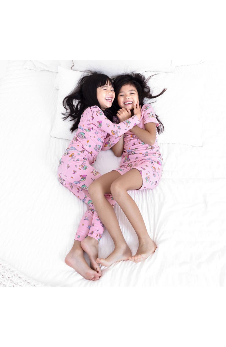 Bellabu Bear Mermaid Lagoon Kids 2-Piece Short Sleeve & Shorts Pajama Set, Alternate, color, Mermaid Lagoon