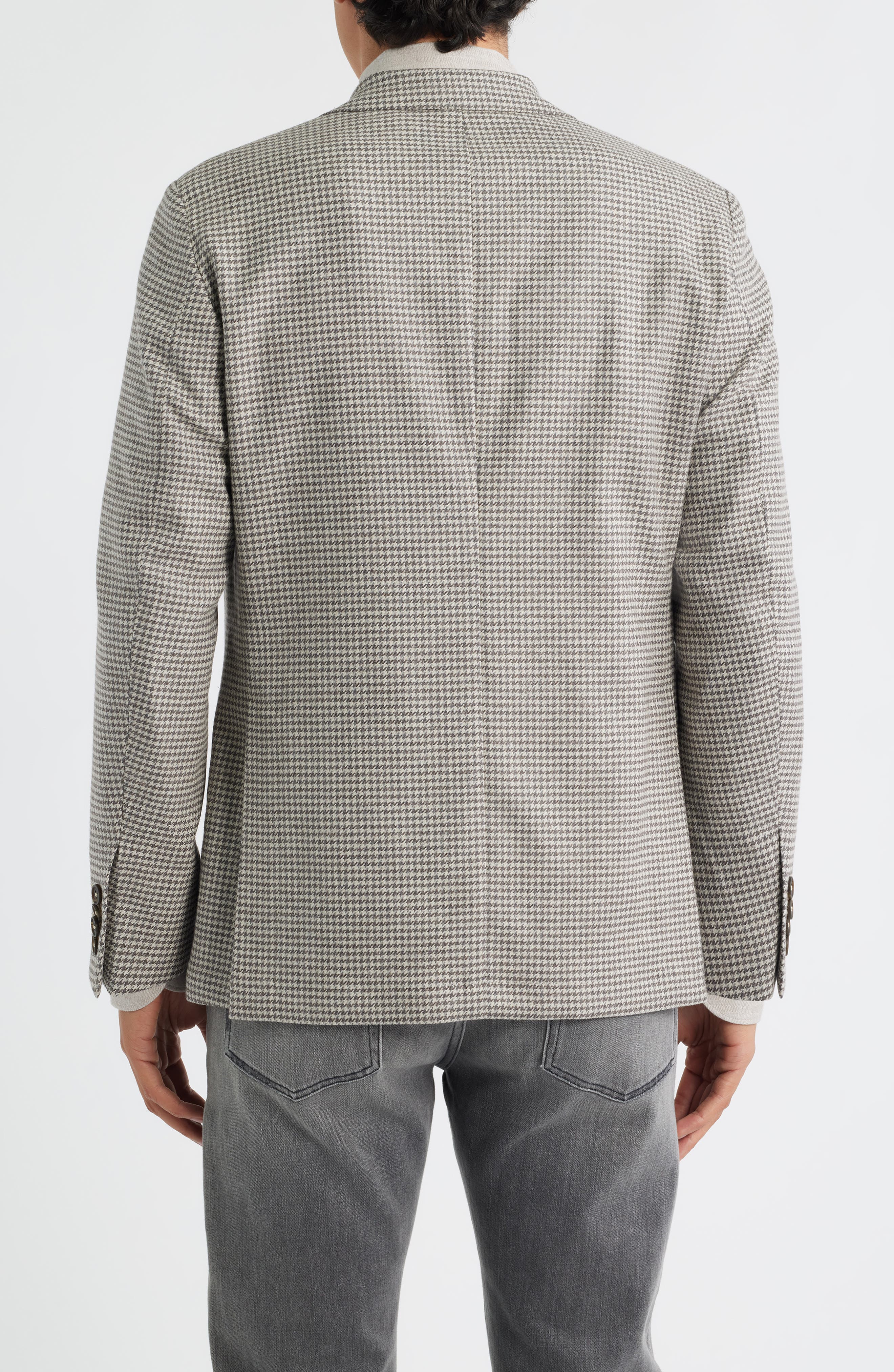 Houndstooth Stretch Wool & Linen Blend Sport Coat - image 2