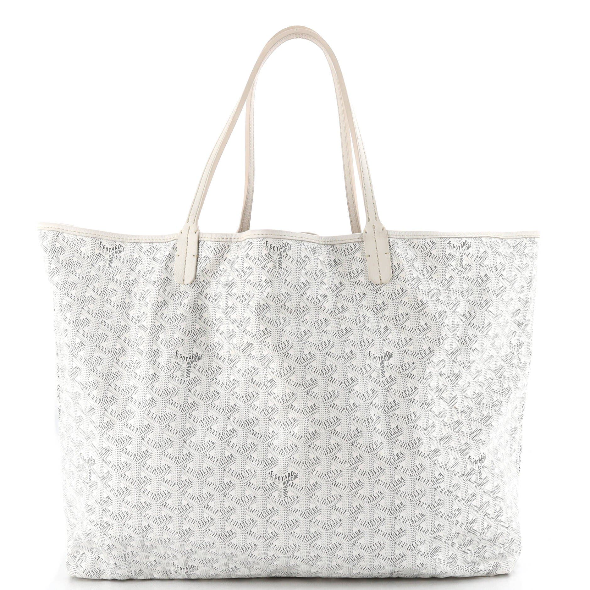 Pre-Owned Goyard Saint Louis Tote Coated Canvas GM, Main, color, White