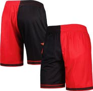 Mitchell & Ness Men's Mitchell & Ness Black/Red Philadelphia 76ers Hardwood Classics 2000 Split Swingman Shorts
