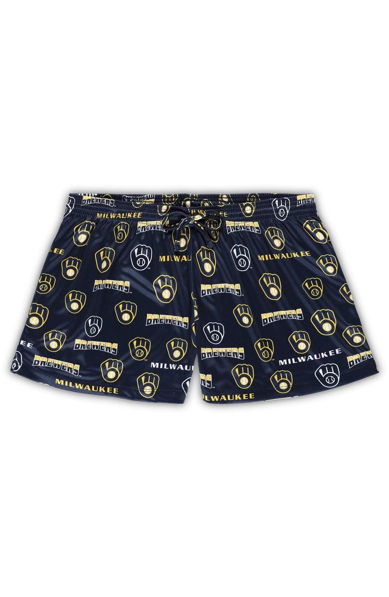 CONCEPTS SPORT Women's Concepts Sport White/Navy Milwaukee Brewers Plus Size Tank Top & Shorts Sleep Set, Alternate, color, White