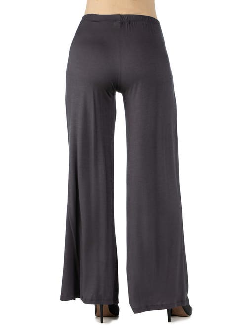 24seven Comfort Apparel Womens Comfortable Solid Color Maternity Palazzo Pants In Gray