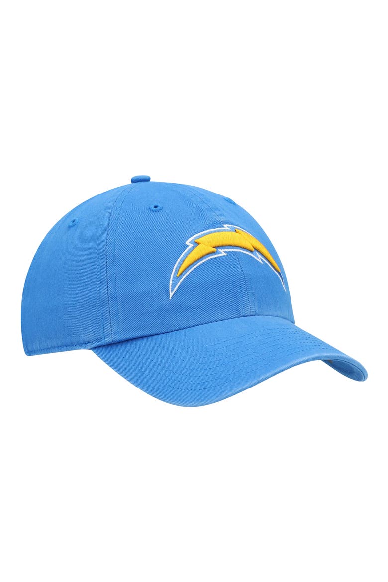 Men's '47 Powder Blue Los Angeles Chargers Clean Up Primary Logo Adjustable Hat, Alternate, color, POWDER BLUE