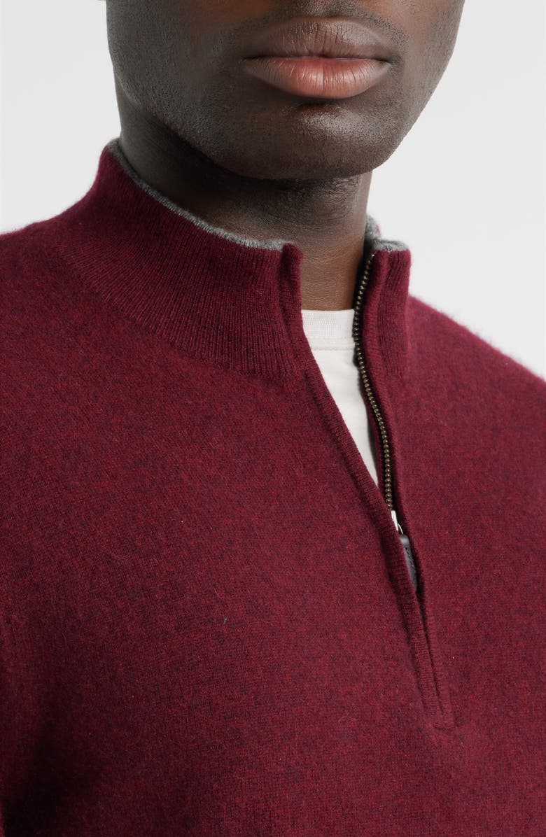 Scott Barber Cashmere Half Zip Pullover, Alternate, color, Port