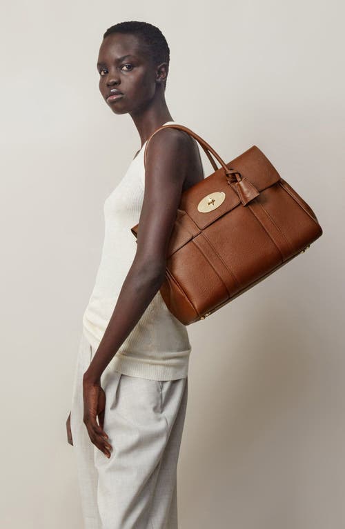 Mulberry Bayswater Grained Leather Satchel In Brown
