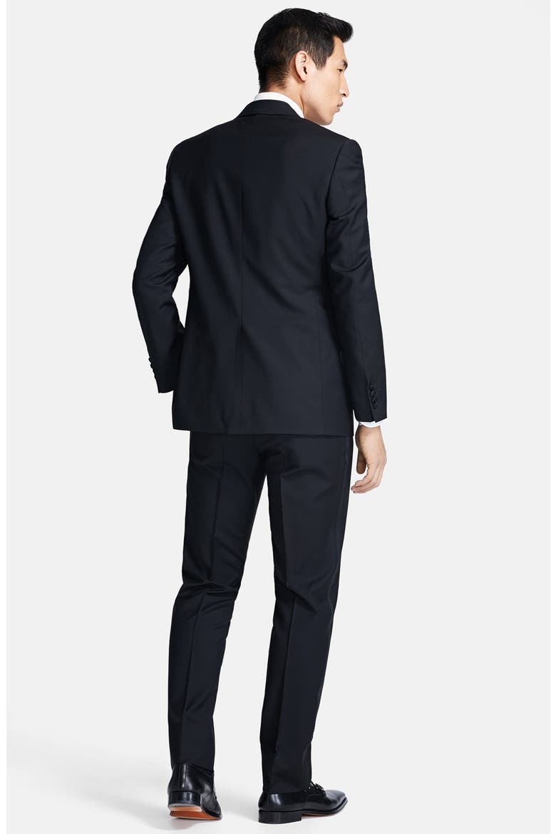 Trim Fit Wool/Mohair Tuxedo, Alternate, color, BLACK