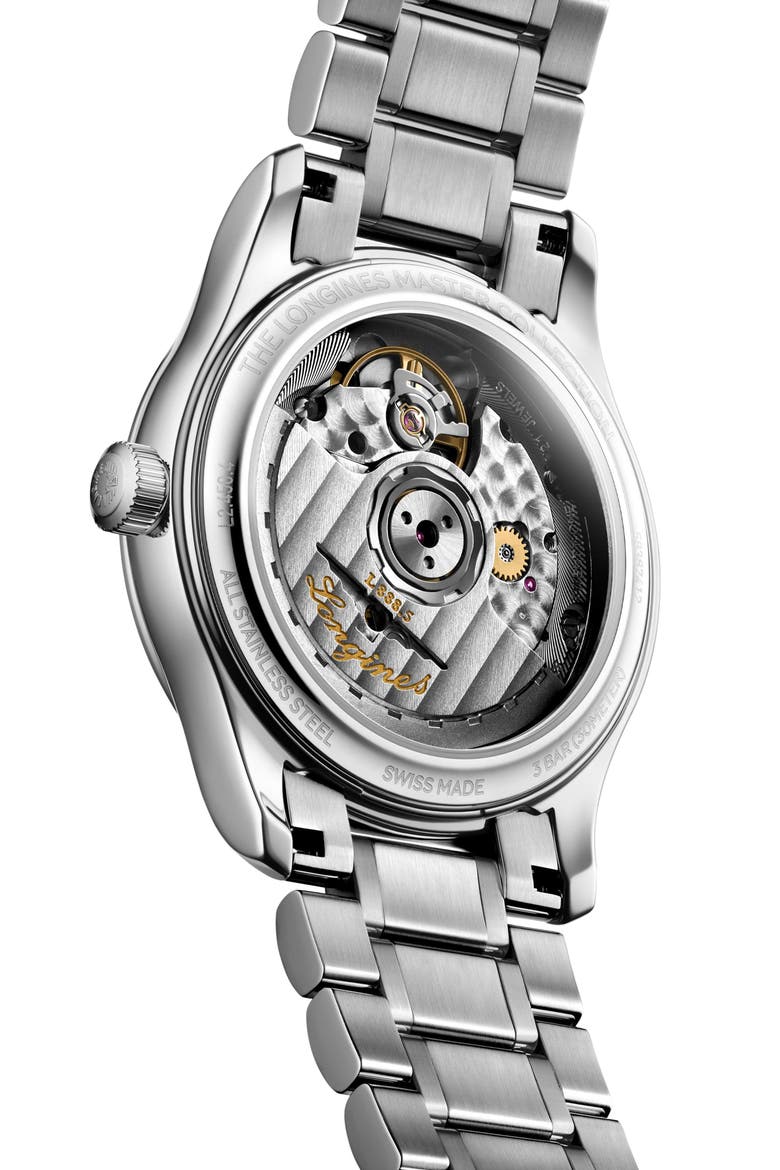 Master Collection Mother-of-Pearl & Diamond Automatic Bracelet Watch, 34mm, Alternate, color, WHITE MOTHER OF PEARL