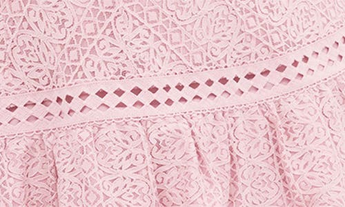 City Chic Gabriella Long Sleeve Lace Minidress In Pink